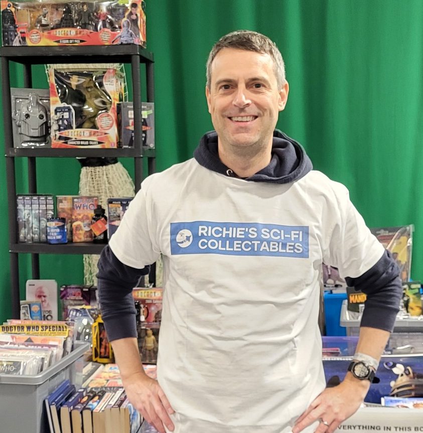 Doctor Who and Star Wars merchandise display